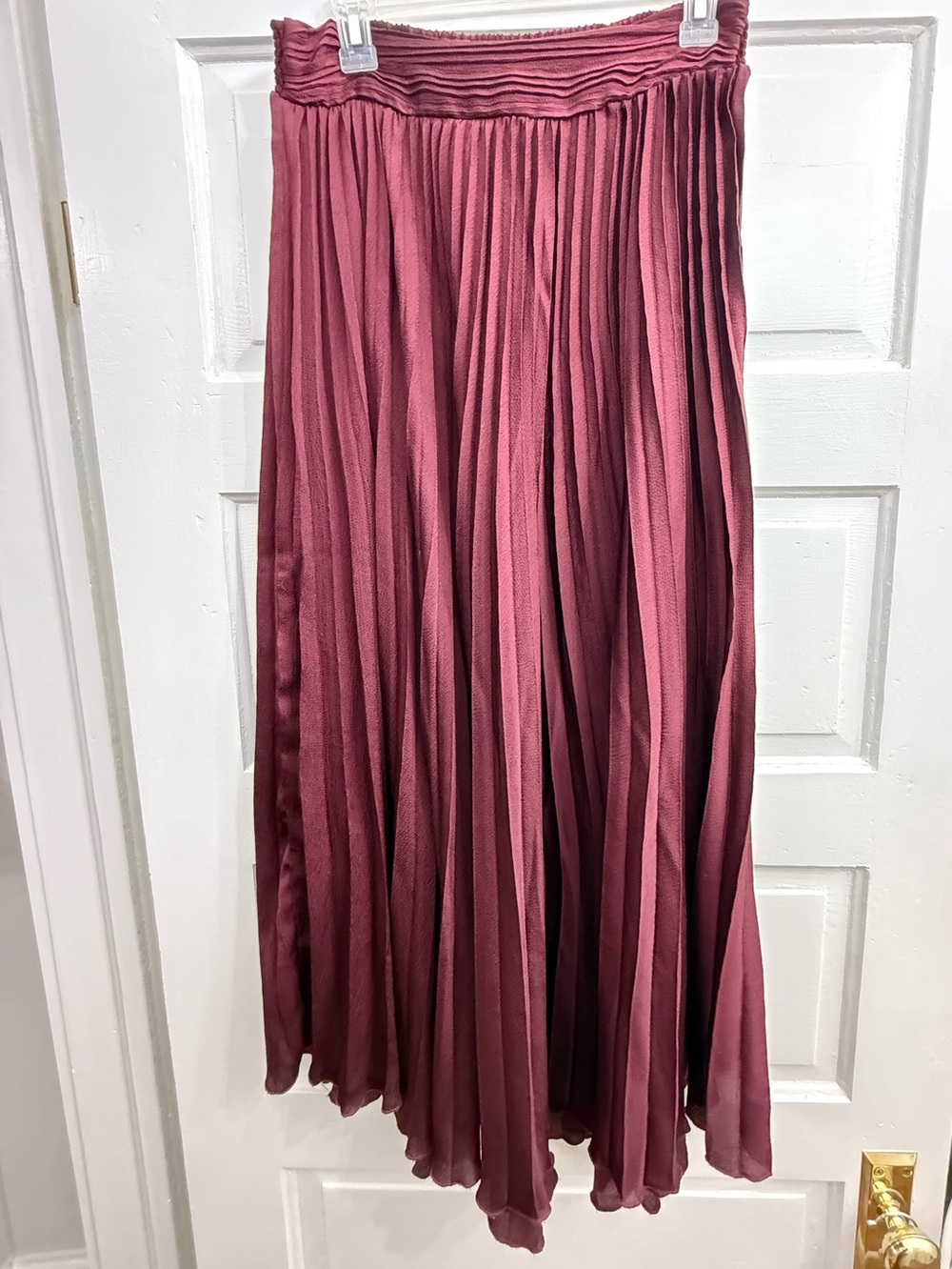 WD.NY Pleated Maxi Skirt in Dusty Rose